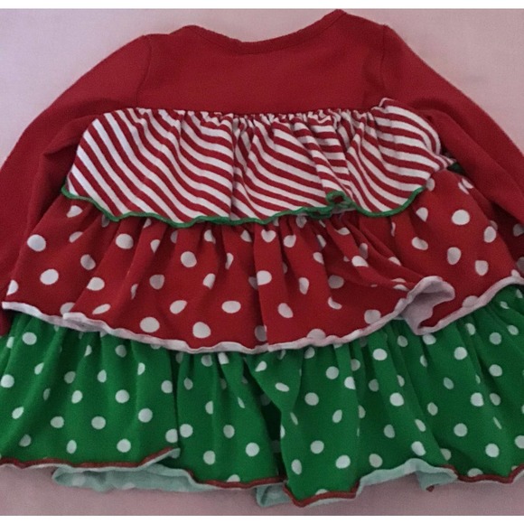 Allison Ann red green ruffle holiday dress size 18 months - Picture 7 of 7